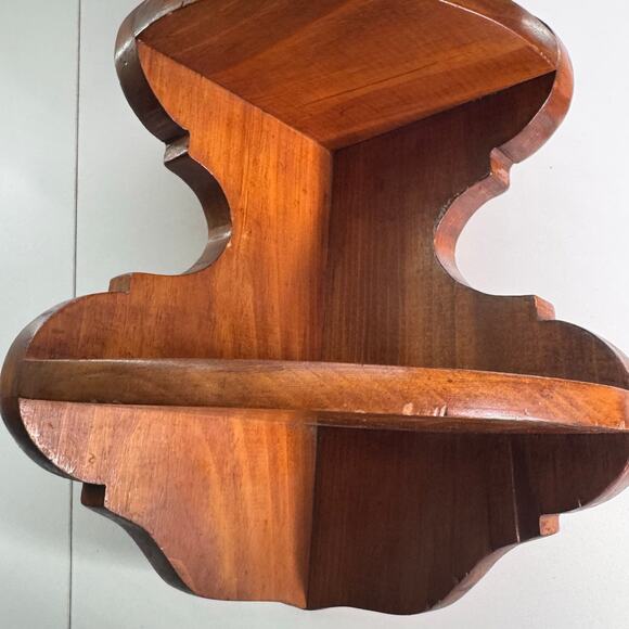 Vintage Wood Corner Shelf 3 Tier Wall Hanging Display Cottagecore Rustic 17” - Picture 2 of 10